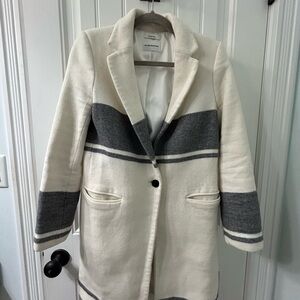 Club Monaco Italian Wool Cream and Gray Coat
